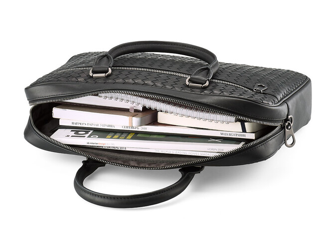 Сумка - портфель з двома ручками з натуральної шкіри LeGRAND collection 9081 чорна, фото , зображення 2