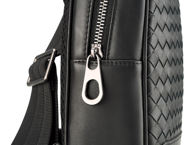 Сумка - слінг з натуральної шкіри вищого сорту LeGRAND collection 9038 чорна, фото , зображення 4