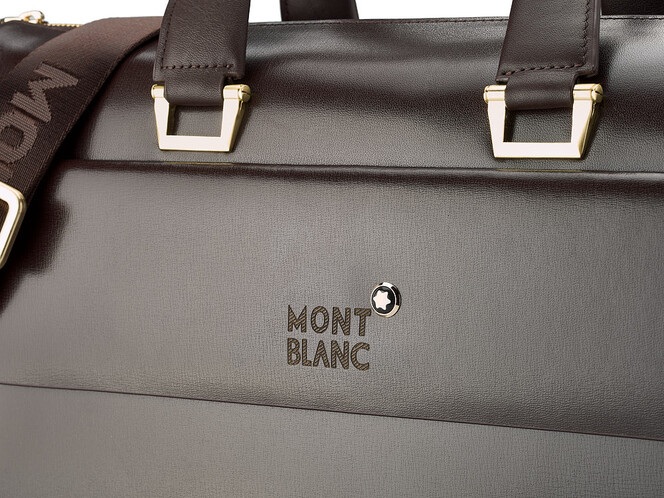 Портфель – сумка из полированной кожи высшего сорта Мont Blanc 8182-3 Brown коричневый, фото , изображение 8