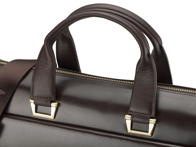 Портфель – сумка из полированной кожи высшего сорта Мont Blanc 8182-3 Brown коричневый, фото , изображение 9