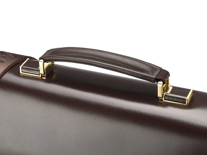 Портфель из плотной полированной кожи Мont Blanc 8158-5 Brown коричневый, фото , изображение 11