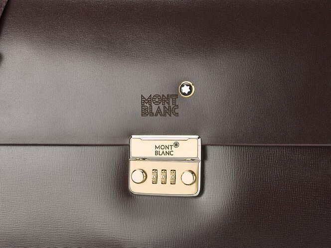 Портфель из плотной полированной кожи Мont Blanc 8158-5 Brown коричневый, фото , изображение 9