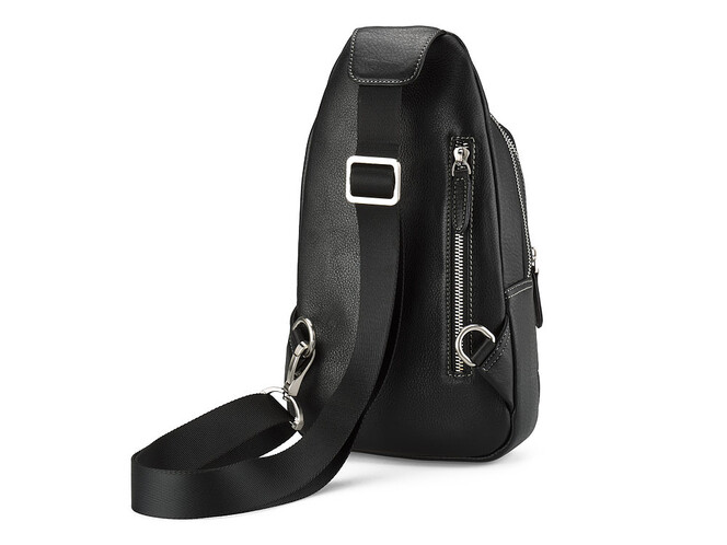 Сумка - слінг зі шкіри вищого сорту LeGRAND collection 2002-3 чорна, фото , зображення 2