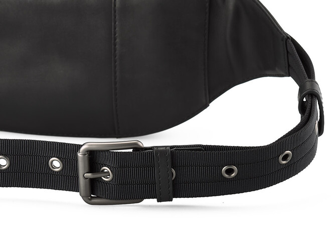 Кожаная сумка – бананка LeGRAND collection 9260 чёрная, фото , изображение 8