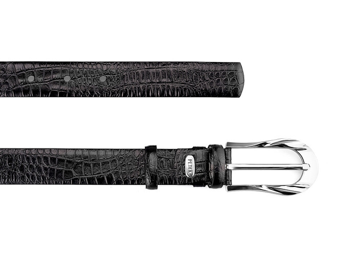 Жіночий шкіряний ремінь Petek 1855 02506702 (067-01) чорний, Колір: Чорний, фото , зображення 2