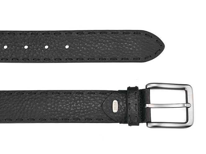 Шкіряний чоловічий ремінь в джинси Petek 1855 0402552 (01) чорний, Колір: Чорний, фото , зображення 2