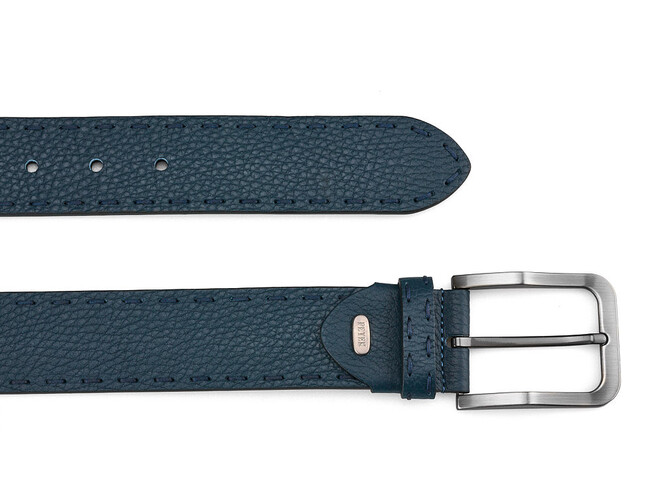 Шкіряний чоловічий ремінь в джинси Petek 1855 0402552 (88) синій, Колір: Темно-синій, фото , зображення 2