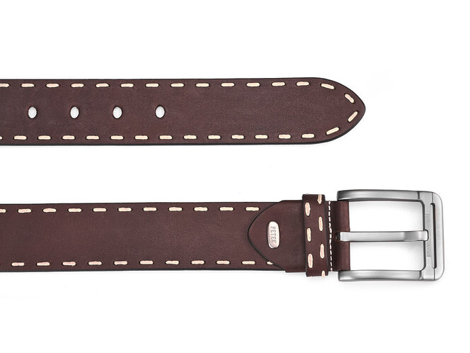 Шкіряний чоловічий ремінь в джинси Petek 1855 0402572 (02) коричневий, фото , зображення 2