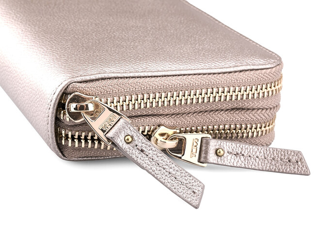 Женский кошелек - клатч из натуральной кожи TUMI 1052 T Silver серебристый, Цвет: Серебристый, фото , изображение 5