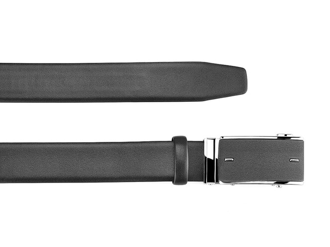 Шкіряний чоловічий ремінь з автоматичною пряжкою LeGRAND collection 1631-1 (000) чорний, фото , зображення 2