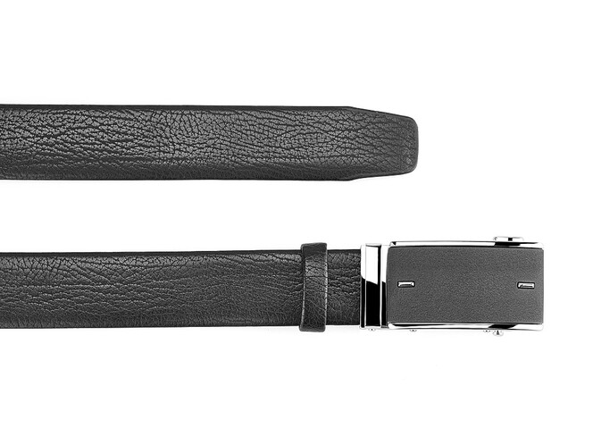 Шкіряний чоловічий ремінь з автоматичною пряжкою LeGRAND collection 1631-1 (046) чорний, фото , зображення 2