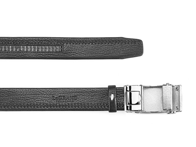 Шкіряний чоловічий ремінь з автоматичною пряжкою LeGRAND collection 1631-1 (046) чорний, фото , зображення 3