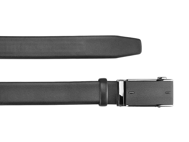 Шкіряний чоловічий ремінь з автоматичною пряжкою LeGRAND collection 1631-2 (000) чорний, фото , зображення 2