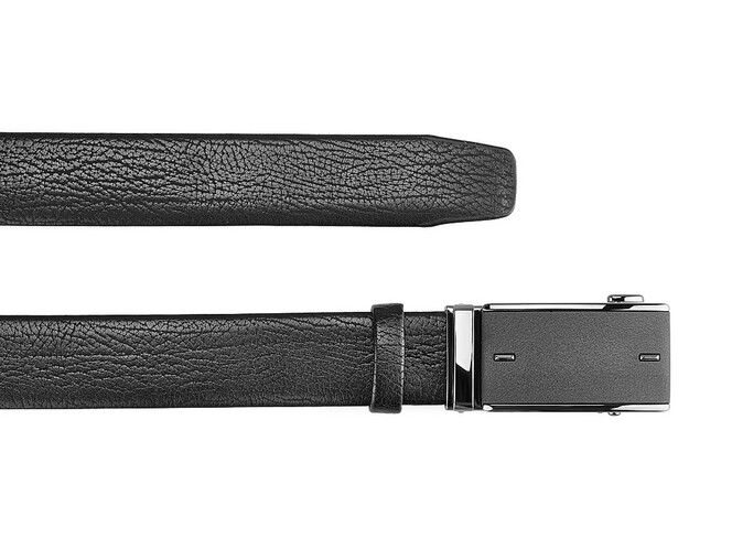Шкіряний чоловічий ремінь з автоматичною пряжкою LeGRAND collection 1631-2 (046) чорний, фото , зображення 2