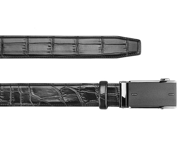 Кожаный мужской ремень с автоматической пряжкой LeGRAND collection 1631-2 (067) чёрный, фото , изображение 2