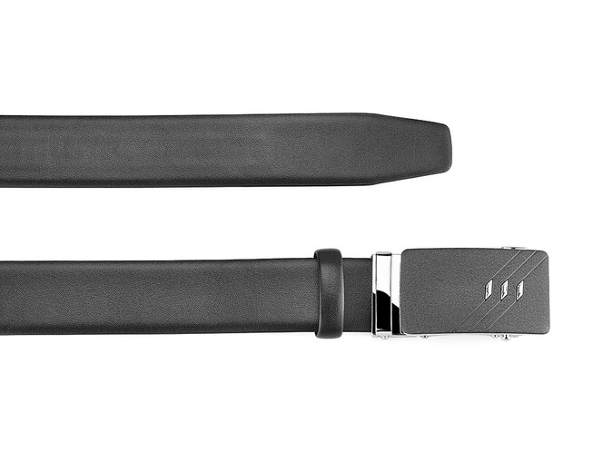 Шкіряний чоловічий ремінь з автоматичною пряжкою LeGRAND collection 1631-3 (000) чорний, фото , зображення 2