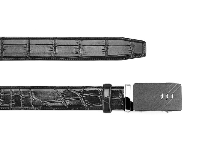 Шкіряний чоловічий ремінь з автоматичною пряжкою LeGRAND collection 1631-3 (067) чорний, фото , зображення 2