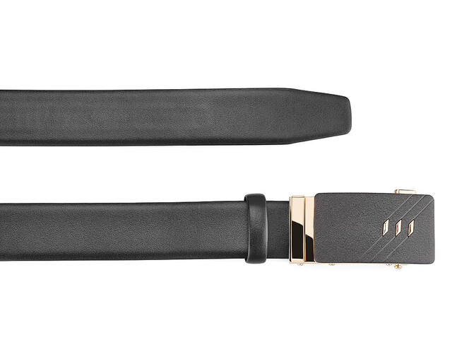 Кожаный мужской ремень с автоматической пряжкой LeGRAND collection 1631-4 (000) чёрный, фото , изображение 2