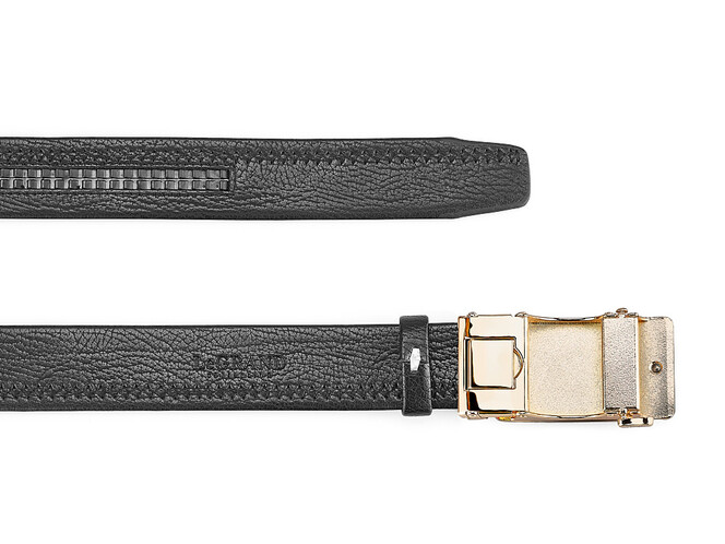 Шкіряний чоловічий ремінь з автоматичною пряжкою LeGRAND collection 1631-4 (046) чорний, фото , зображення 3