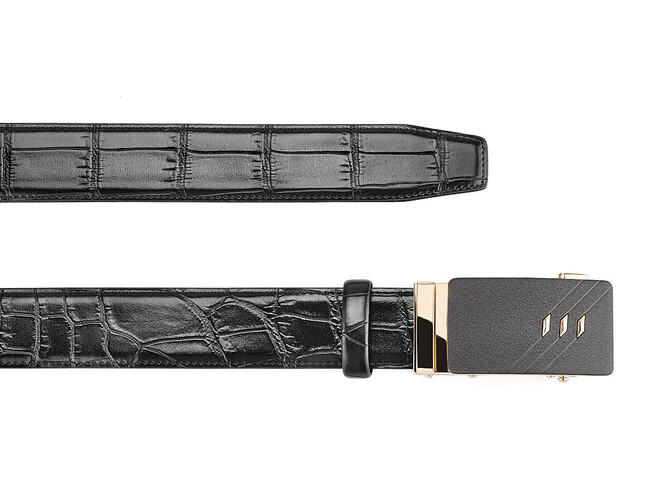 Кожаный мужской ремень с автоматической пряжкой LeGRAND collection 1631-4 (067) чёрный, фото , изображение 2