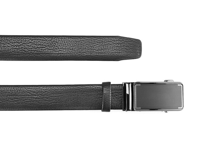 Кожаный мужской ремень с автоматической пряжкой LeGRAND collection 1631-7 (046) чёрный, фото , изображение 2