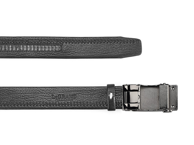 Кожаный мужской ремень с автоматической пряжкой LeGRAND collection 1631-7 (046) чёрный, фото , изображение 3