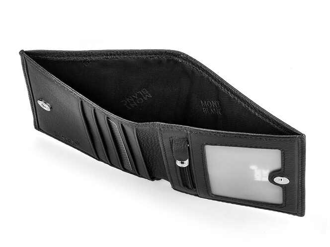 Мужское портмоне из натуральной кожи высшего сорта Мont Blanc 2806 чёрный, фото , изображение 2