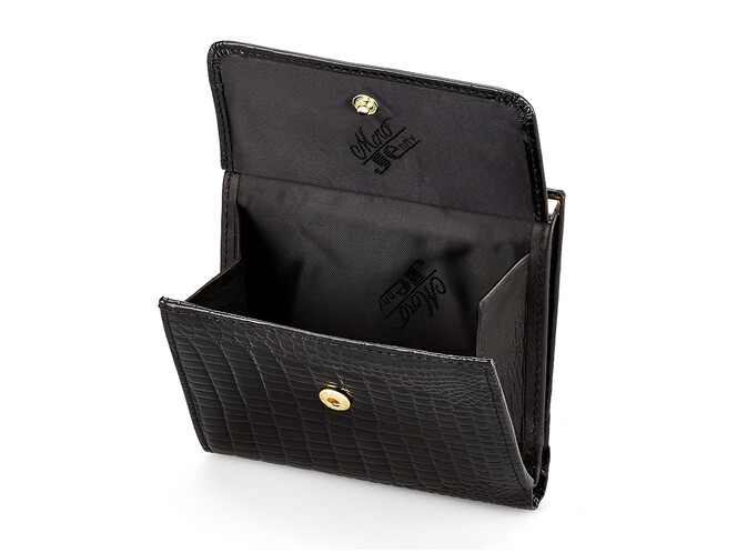 Компактний жіночий гаманець з натуральної шкіри Moro&Jenny 59058 A Black чорний, Колір: Чорний, фото , зображення 4