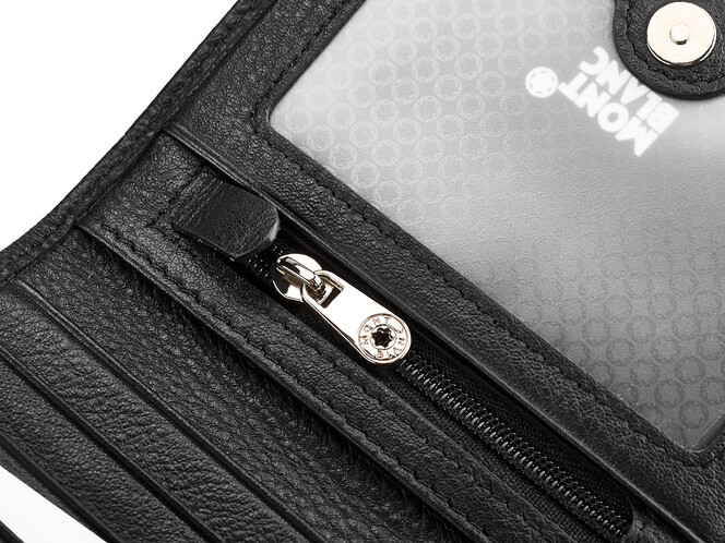Мужское портмоне из натуральной кожи высшего сорта Мont Blanc 2806 чёрный, фото , изображение 4