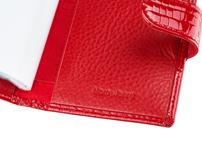 Жіноча візитниця з натуральної шкіри Moro&Jenny 59041 E Red червона, Колір: Червоний, фото , зображення 4