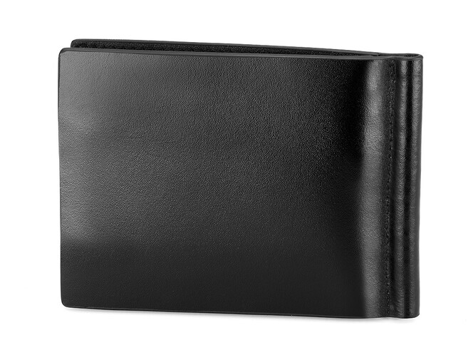 Кожаный мужской зажим для денег Мont Blanc 1130A чёрный, фото , изображение 3
