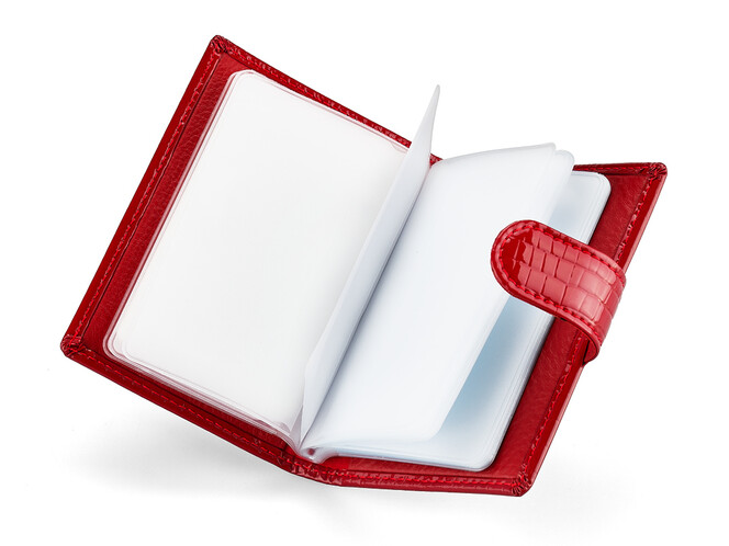 Жіноча візитниця з натуральної шкіри Moro&Jenny 59041 E Red червона, Колір: Червоний, фото , зображення 3