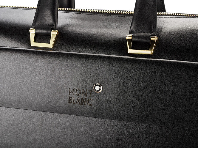 Портфель – сумка из полированной кожи высшего сорта Мont Blanc 8182-3 Black чёрный, фото , изображение 10