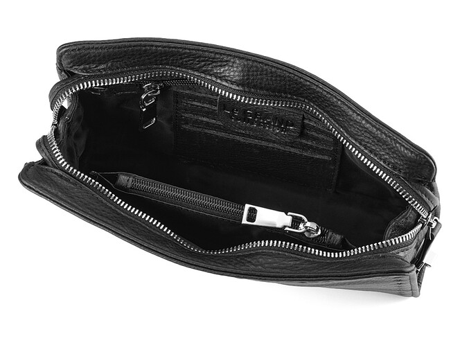 Мужская вместительная кожаная барсетка LeGRAND collection 2893-2 чёрная, фото , изображение 6