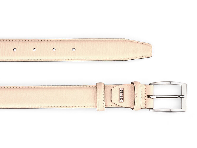 Кожаный мужской ремень Petek 1855 3004611-B (20) бежевый, фото , изображение 2