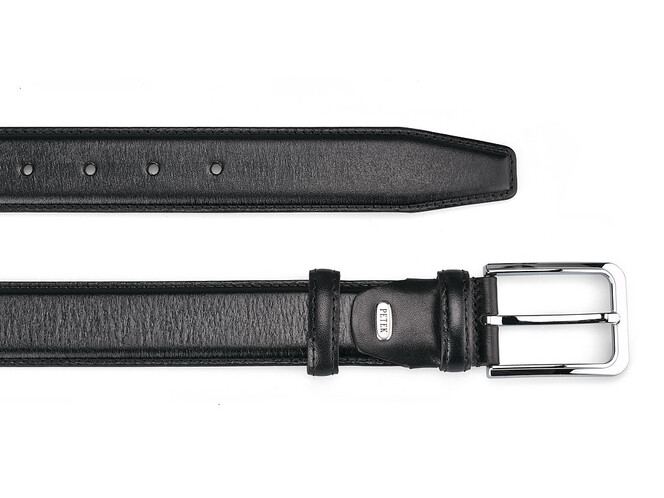 Классический мужской ремень из натуральной кожи Petek 1855 3500011 (000-01) чёрный, Цвет: Черный, фото , изображение 2