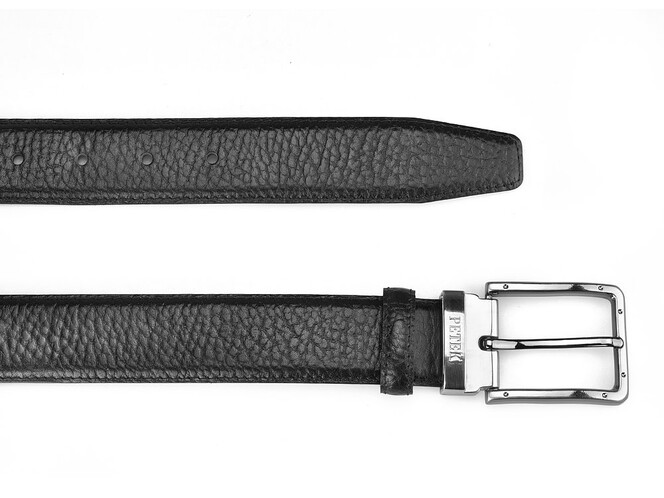 Класичний чоловічий ремінь з натуральної шкіри Petek 1855 3504611 (046-01) чорний, фото , зображення 2