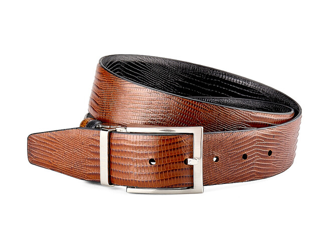 Двухсторонний мужской ремень из натуральной кожи Petek 1855 4004109004 (041-01/041-02) чёрный/коричневый, фото , изображение 2