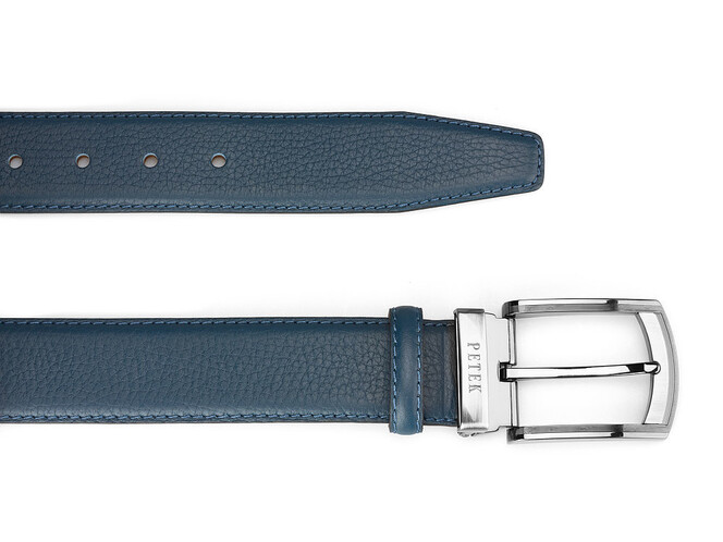 Шкіряний чоловічий ремінь Petek 1855 4004611 (046-88) синій, фото , зображення 2