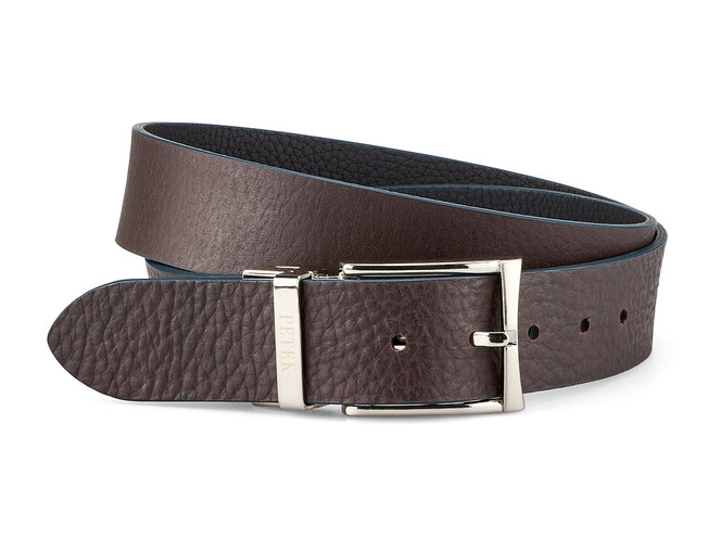 Двосторонній чоловічий ремінь з натуральної шкіри Petek 1855 4025509004 (255-02/234-08) синій/коричневий, фото , зображення 2