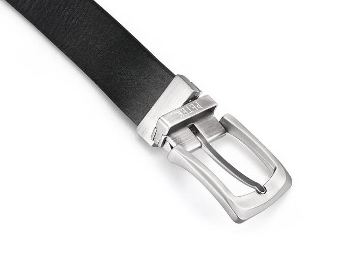 Двосторонній чоловічий ремінь з натуральної шкіри Petek 1855 4025709004 (000-01/000-02) чорний/коричневий, фото , зображення 5