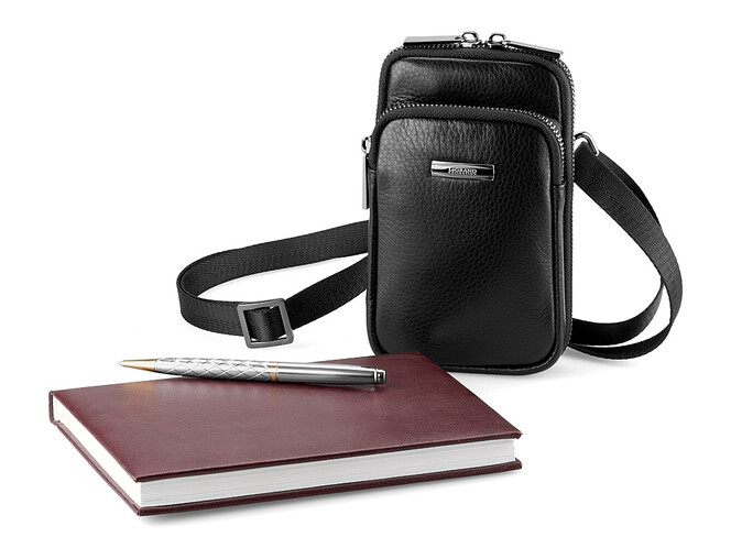 Чоловіча поясна сумка LeGRAND collection K407-102 чорна, фото , зображення 2