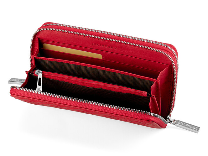 Місткий шкіряний жіночий гаманець Burberry 5638 E Red червоний, Колір: Червоний, фото , зображення 3