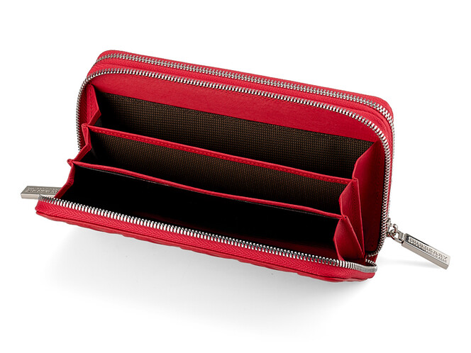 Місткий шкіряний жіночий гаманець Burberry 5638 E Red червоний, Колір: Червоний, фото , зображення 4