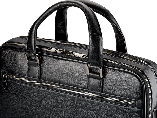 Кожаная сумка для документов и ноутбука  LeGRAND collection 3623-1 чёрная, фото , изображение 7