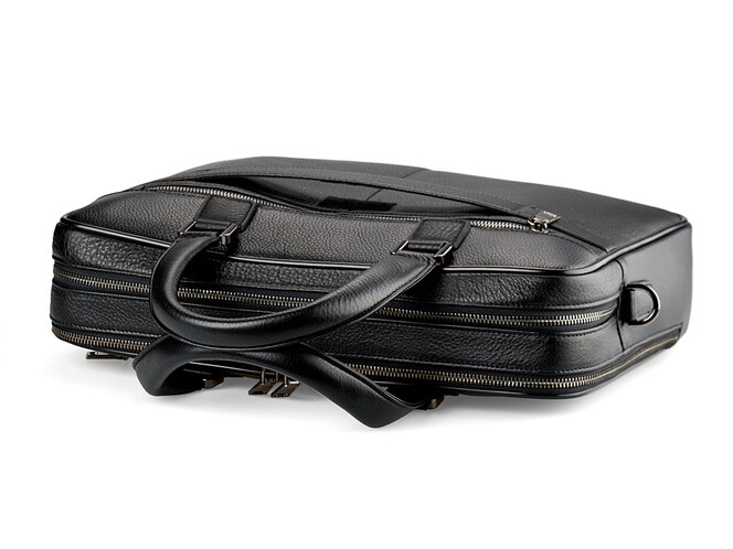 Кожаная сумка для документов и ноутбука  LeGRAND collection 3623-1 чёрная, фото , изображение 6