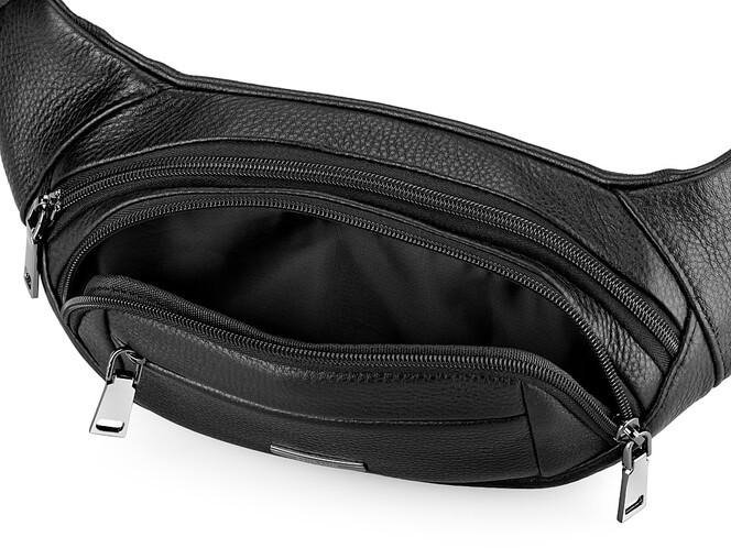 Чоловіча сумка-бананка з натуральної шкіри LeGRAND collection 2800-5 Чорна, фото , зображення 4