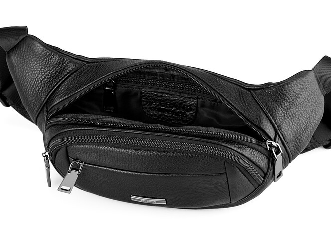 Чоловіча сумка-бананка з натуральної шкіри LeGRAND collection 2800-5 Чорна, фото , зображення 5