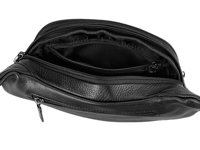 Чоловіча сумка-бананка з натуральної шкіри LeGRAND collection 2800-5 Чорна, фото , зображення 6