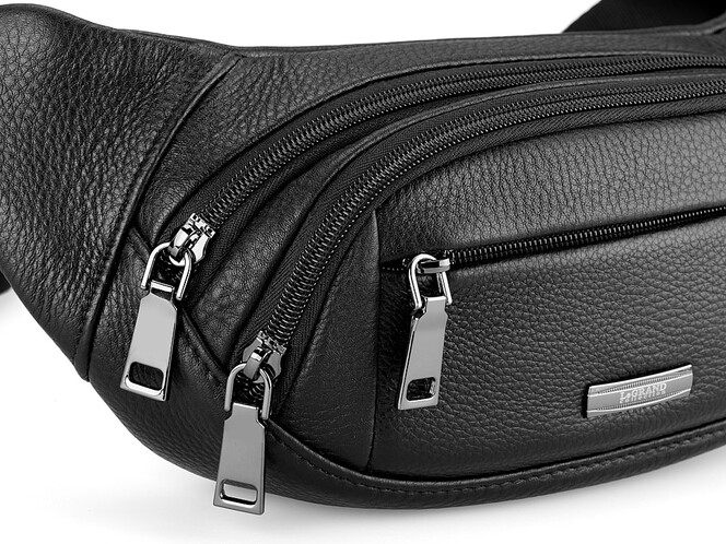 Чоловіча сумка-бананка з натуральної шкіри LeGRAND collection 2800-5 Чорна, фото , зображення 7